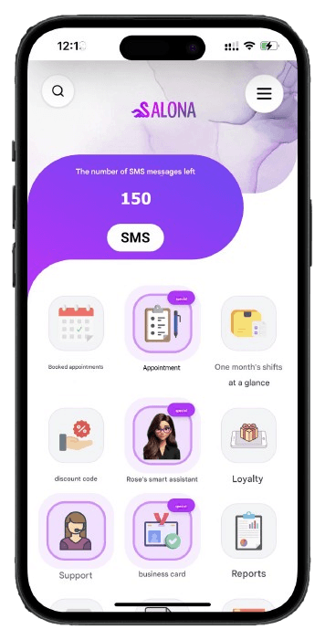 صفحه اصلی اپلیکیشن سالونا